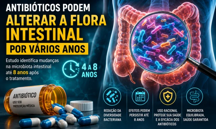 Estudo aponta que alguns antibióticos podem alterar o microbioma intestinal por vários anos