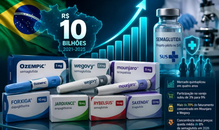 Mercado de medicamentos GLP-1 movimenta R$ 10 bilhões no Brasil e impulsiona setor farmacêutico